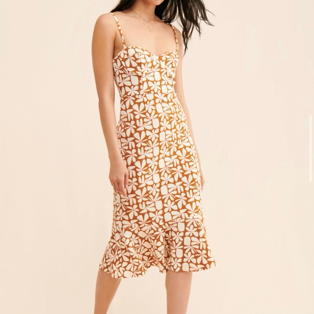 NWT! Anthropologie Hutch Floral Slim Midi Dress - Sz Large